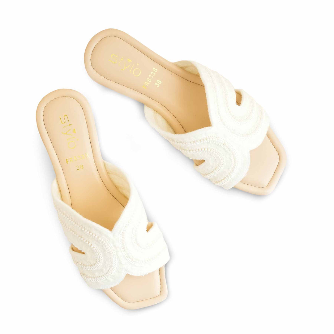 White Formal Slipper For Ladies FR8338