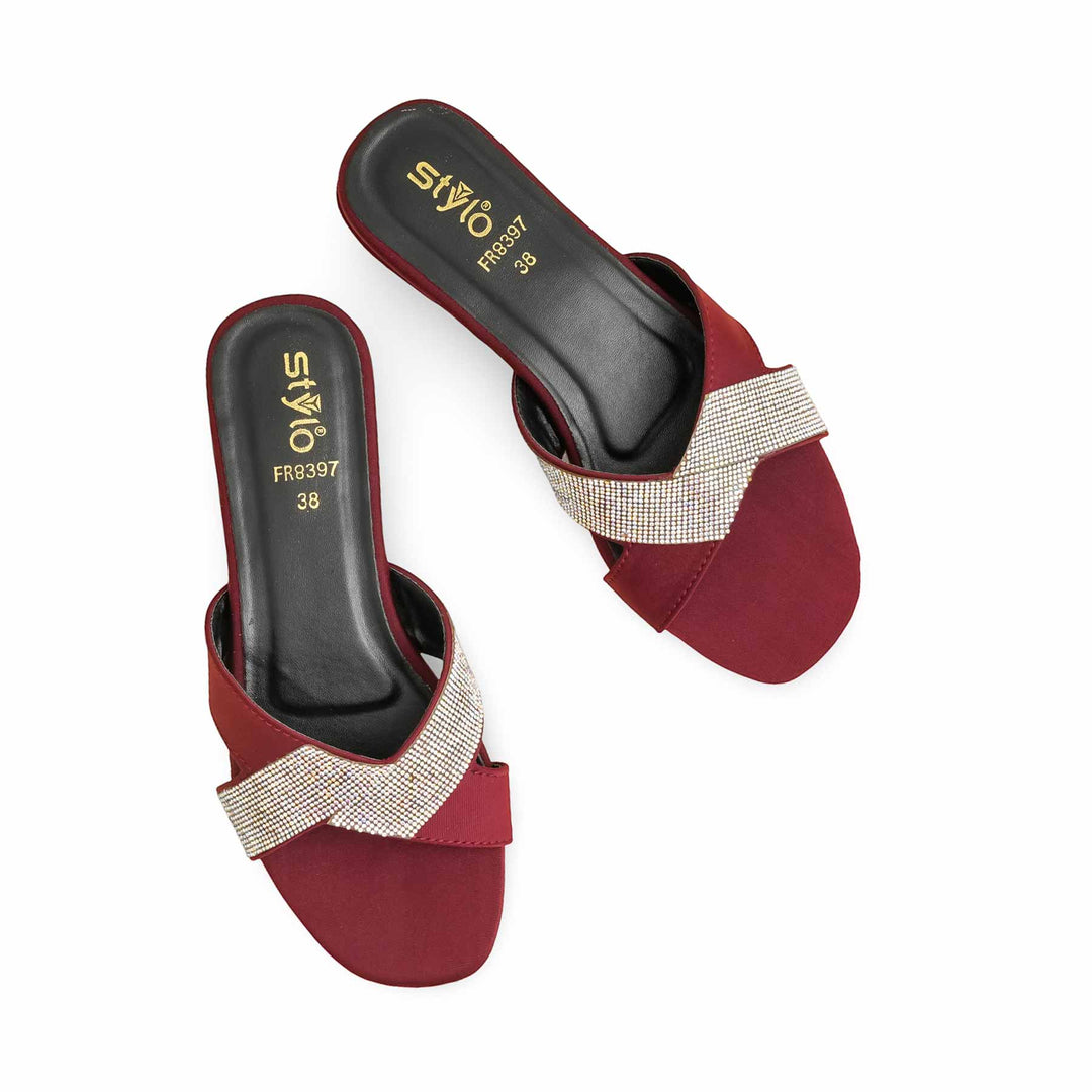 Maroon Formal Slipper For Women FR8397