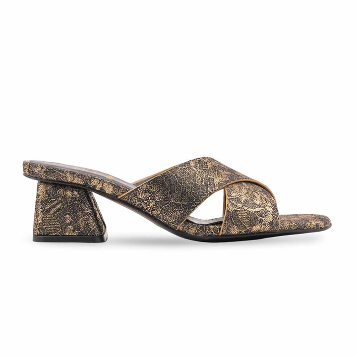 Golden Formal Slipper For Ladies FR8446
