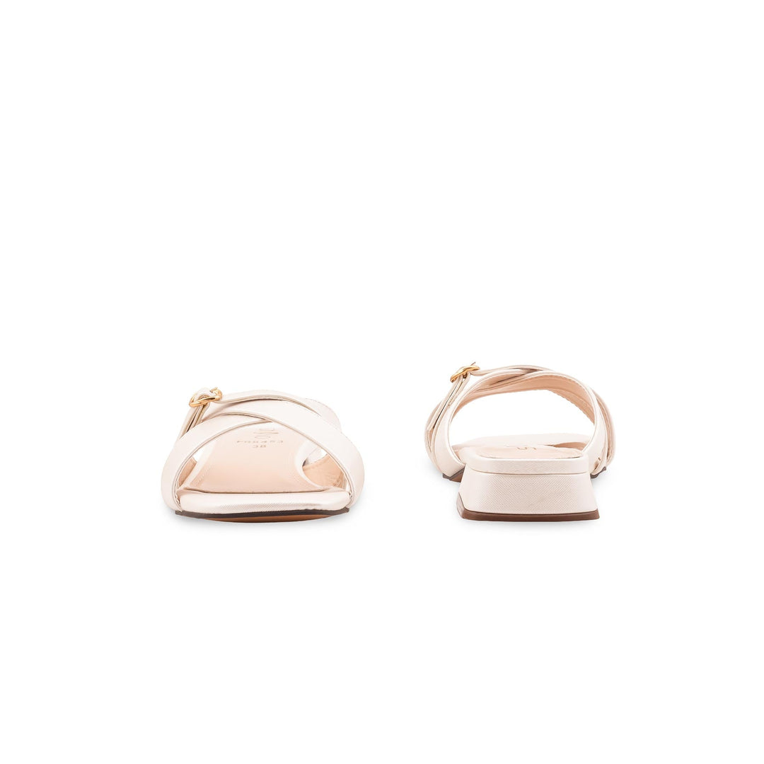 Cream Formal Slipper For Ladies FR8453