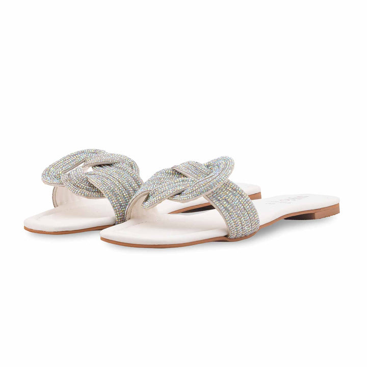 White Formal Slipper For Ladies FR8465