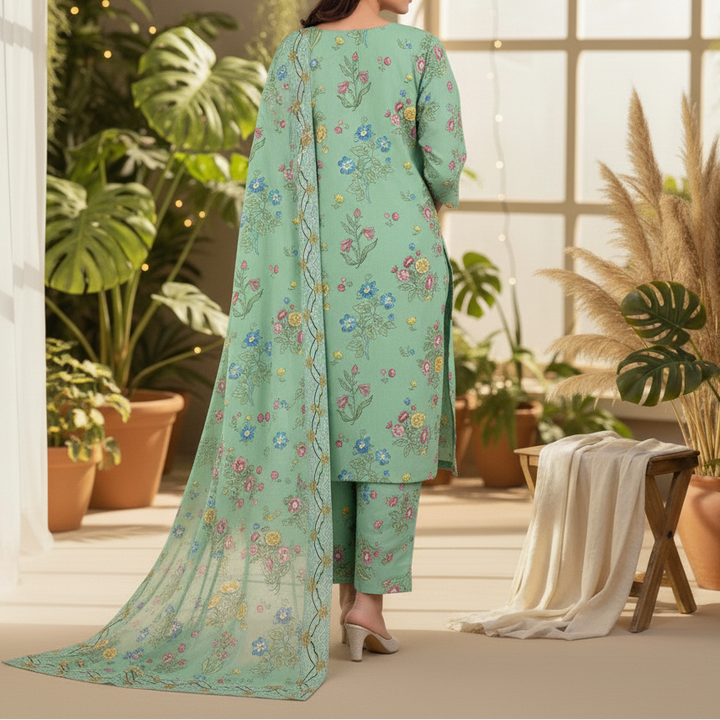 3 PC Unstitched Printed Suit