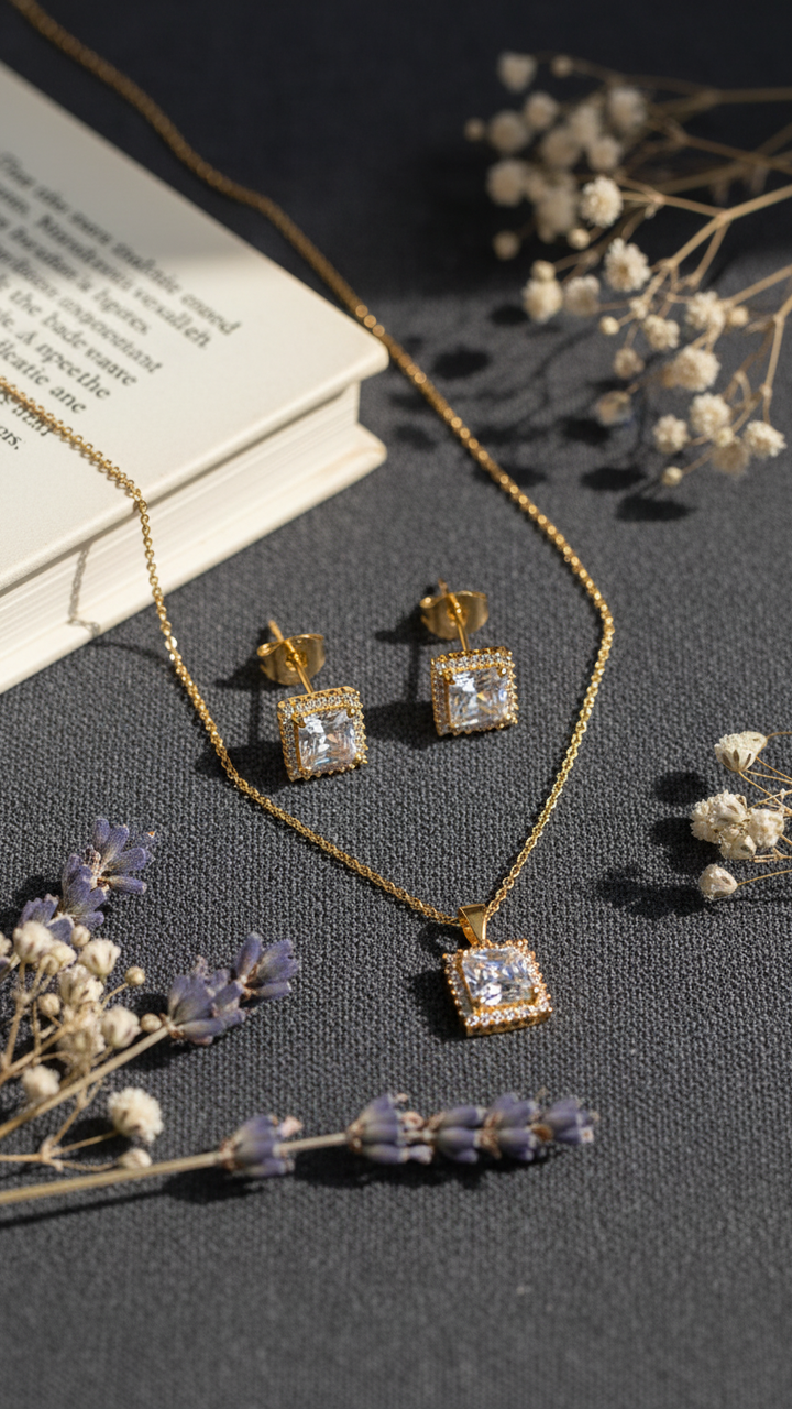 GOLDEN PENDANT SET J42968