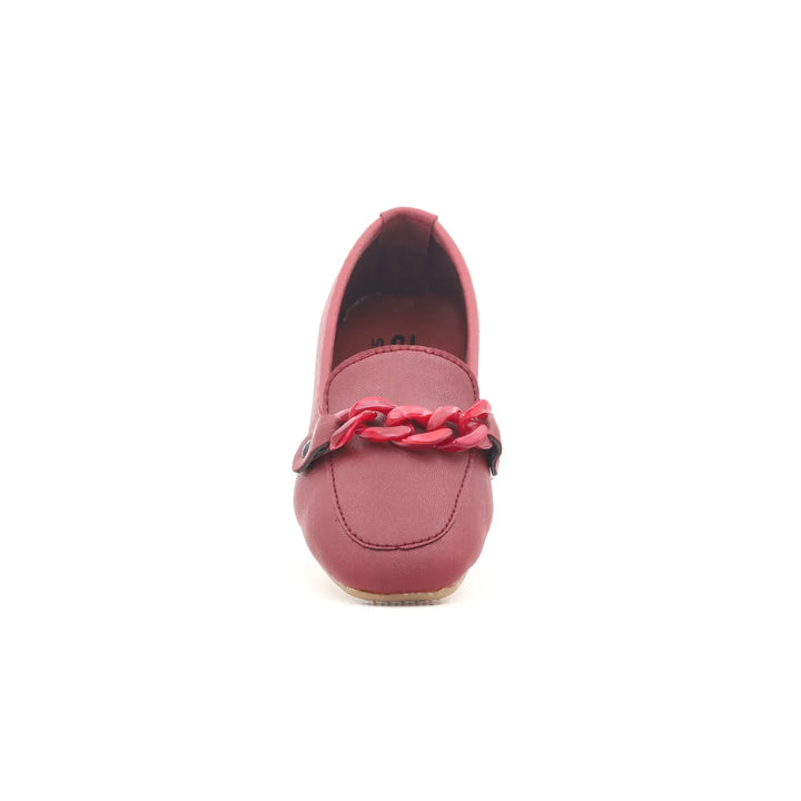 Girls Maroon Formal Moccasin KD0292