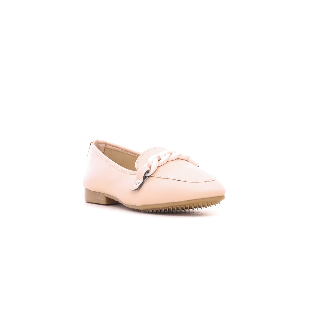 Girls Beige Formal Moccasin KD0292
