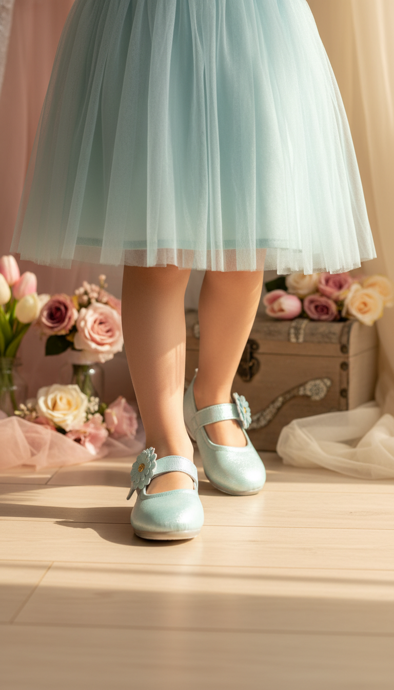 Girls Aqua Green Formal Pumps KD0894