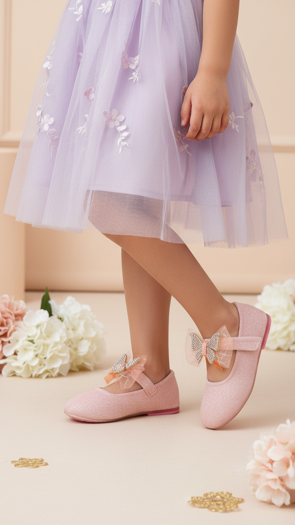 Girls Pink Fancy Pumps KD0895