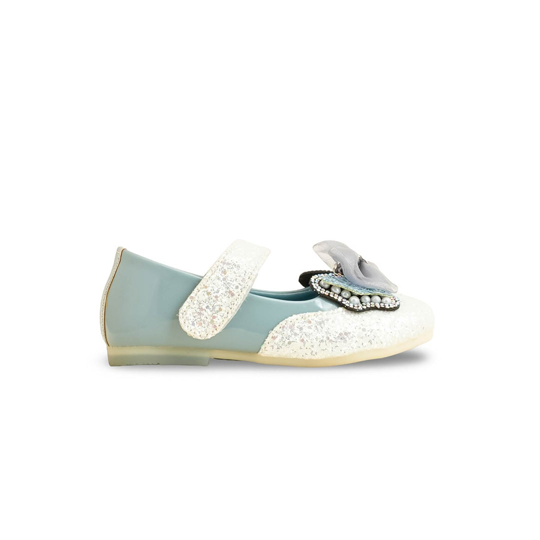 Girls Sky Blue Fancy Pumps KD0906