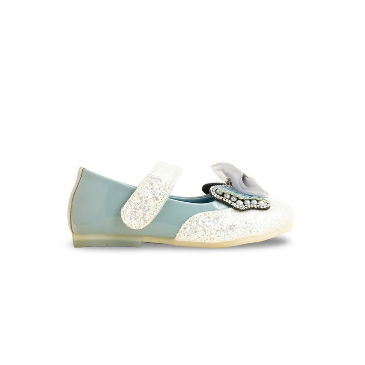 Girls Sky Blue Fancy Pumps KD0906