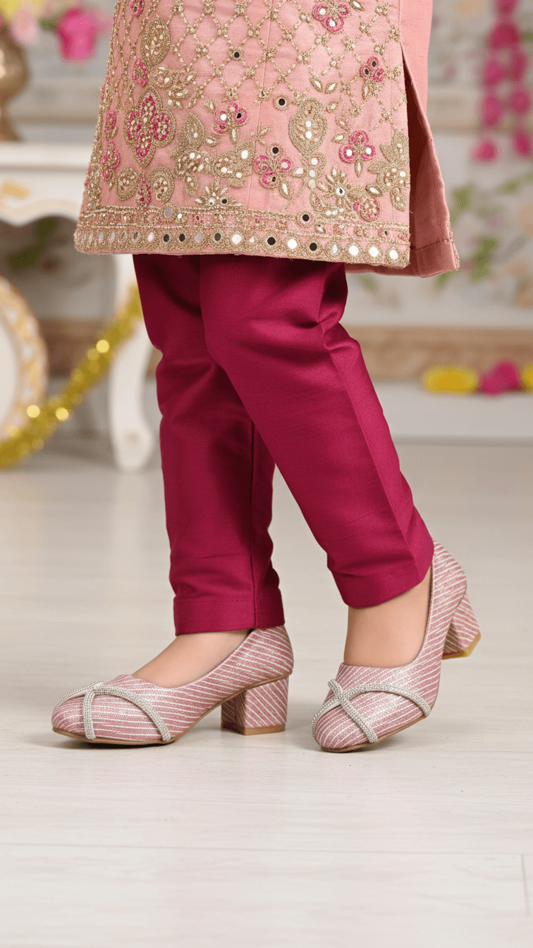 Girls Champagne Fancy Pumps KD0923