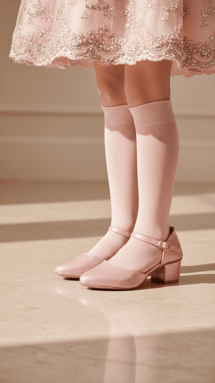 Girls Pink Formal Pumps KD0929
