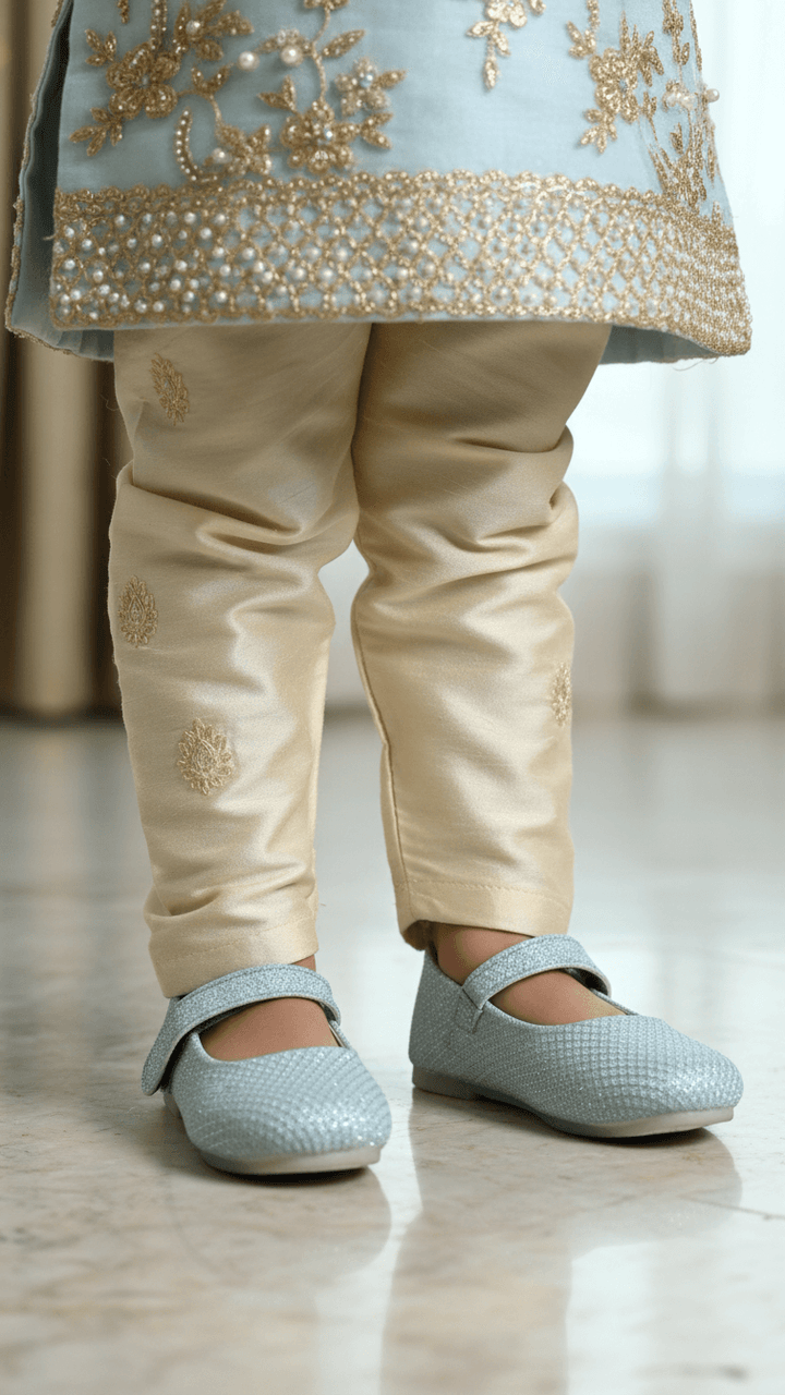 Girls Silver Fancy Pumps KD0936