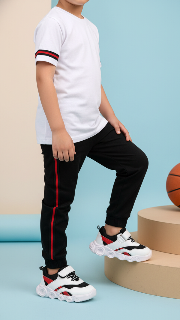 بنطال رياضي كاجوال أبيض للأولاد KD1714