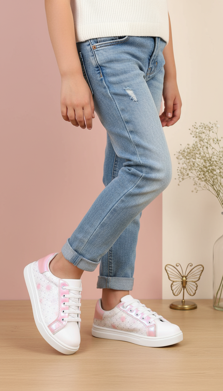 Girls White Casual Jogger KD1722