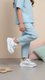 Girls Sky Blue Casual Jogger KD1779