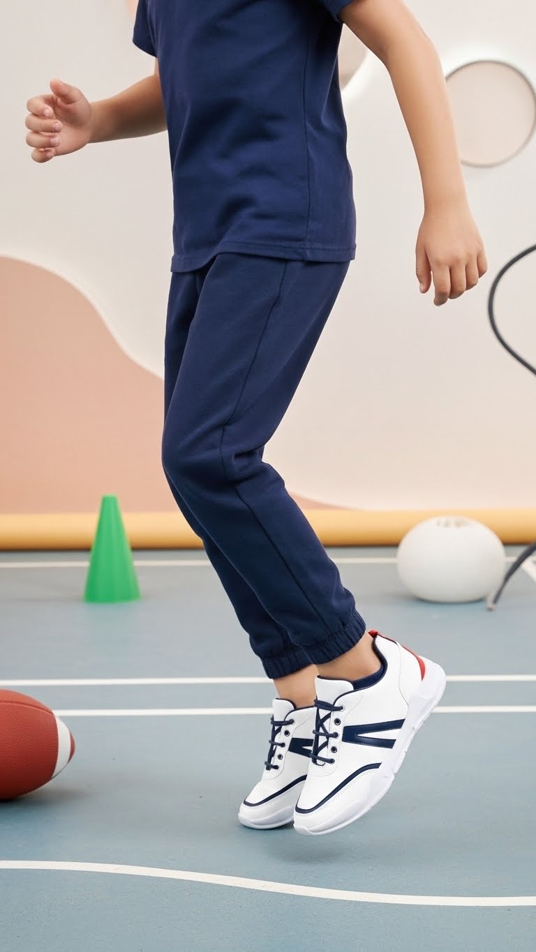 Boys White Casual Jogger KD1819