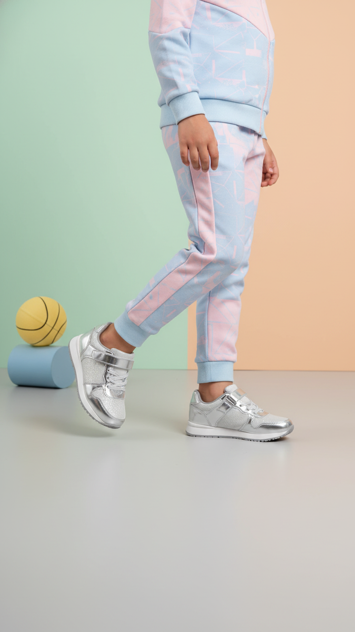 Girls Silver Casual Jogger KD1889
