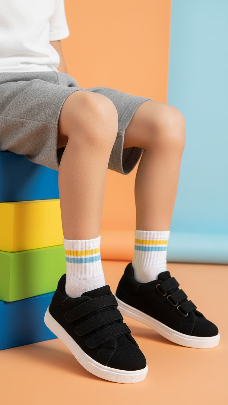 Boys Black Casual Canvas KD2190
