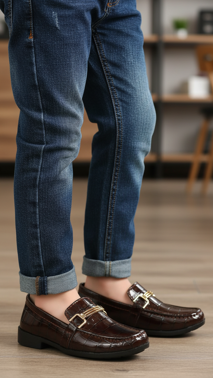 Boys Coffee Formal Shoes KD2197