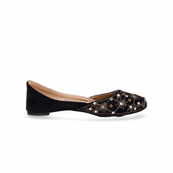 Girls Black Fancy Khussa KD2243