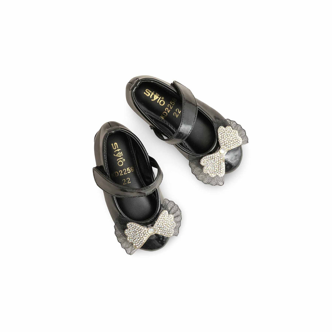Girls Black Formal Pumps KD2258