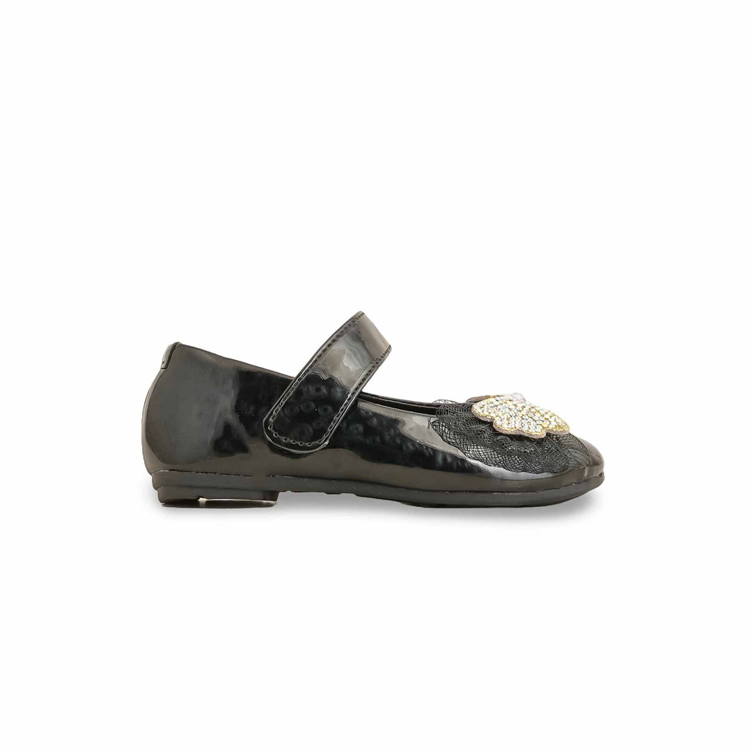 Girls Black Formal Pumps KD2258