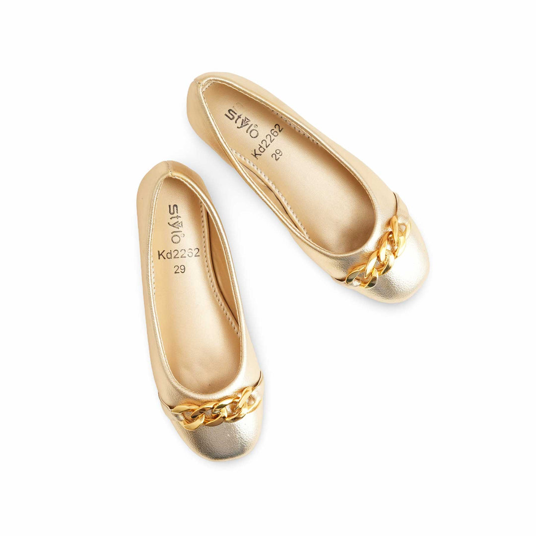 Girls Golden Formal Pumps KD2262