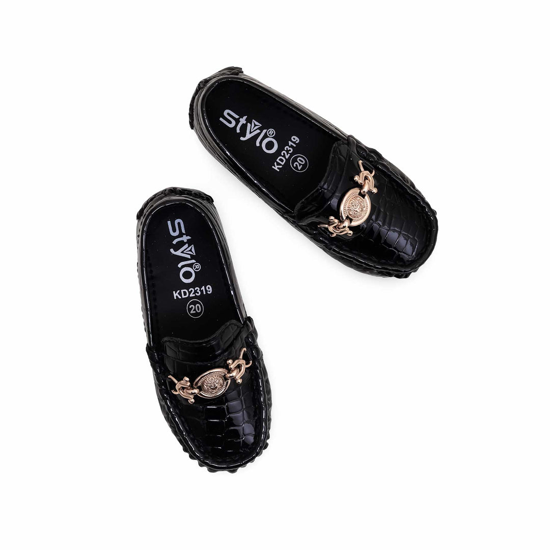 Boys Black Formal Moccasin KD2319