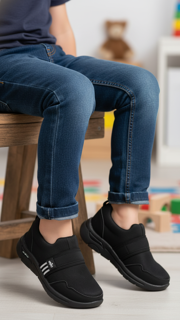 Boys Black Casual Canvas KD2327