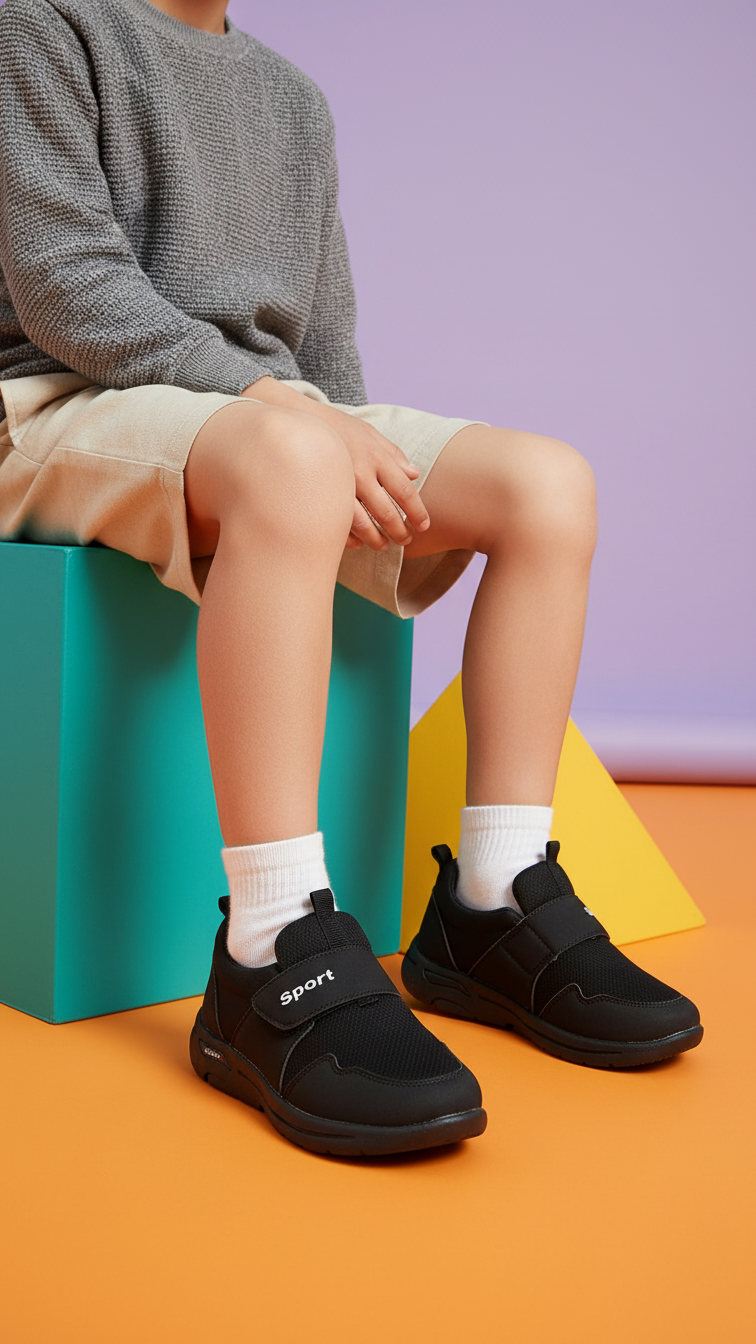 Boys Black Casual Canvas KD2328