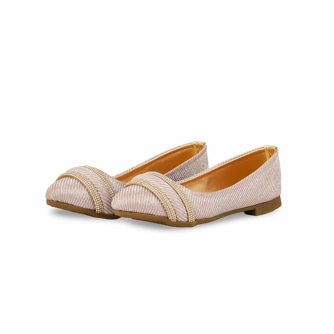 Girls Peach Fancy Pumps KD2381