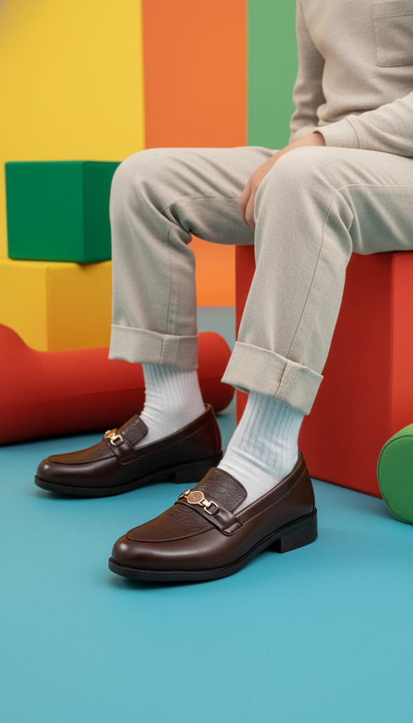 Boys Coffee Formal Moccasin KD2390