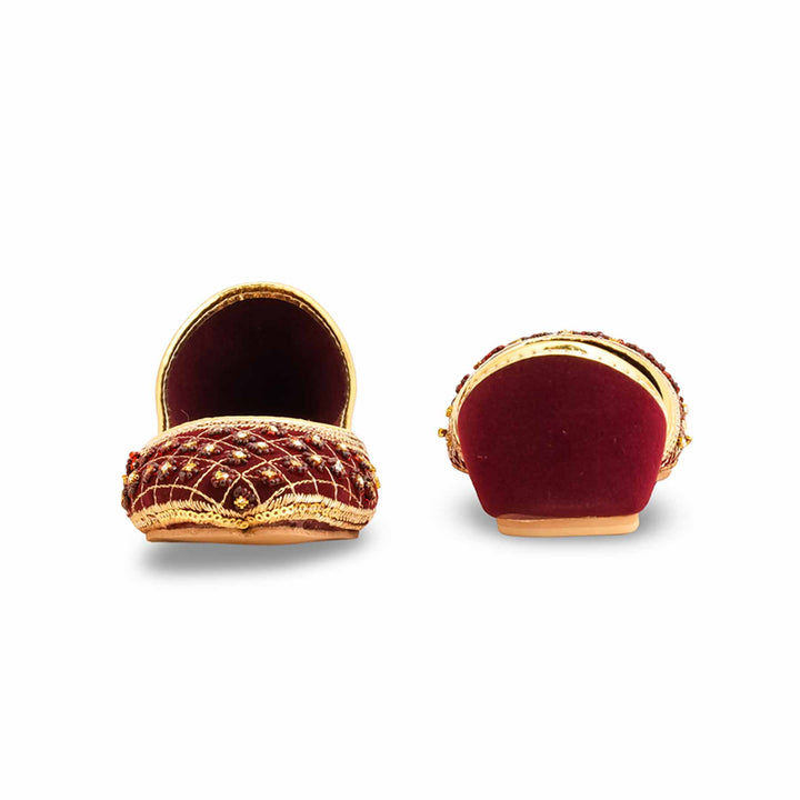 Girls Maroon Fancy Khusa KD2447