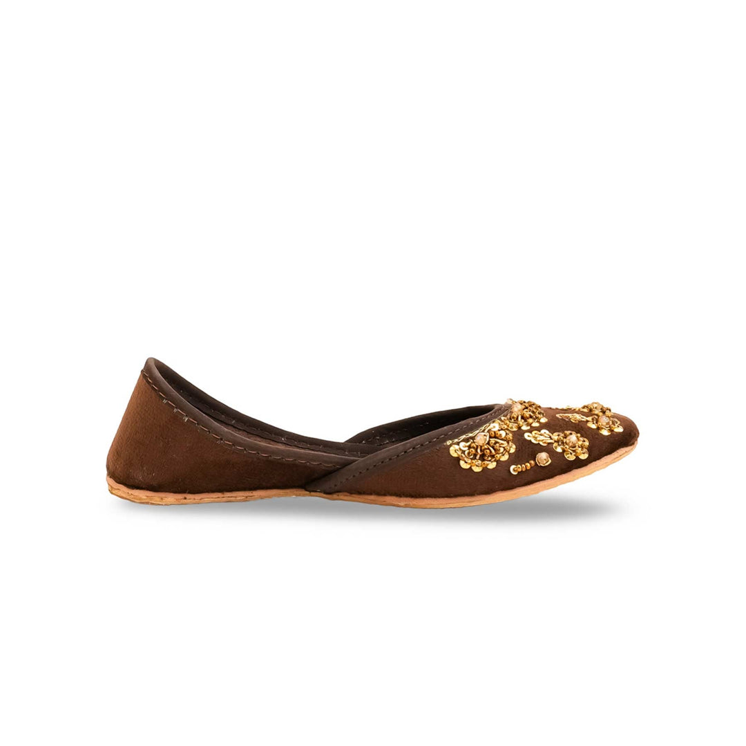 Girls Brown Fancy Khusa KD2448