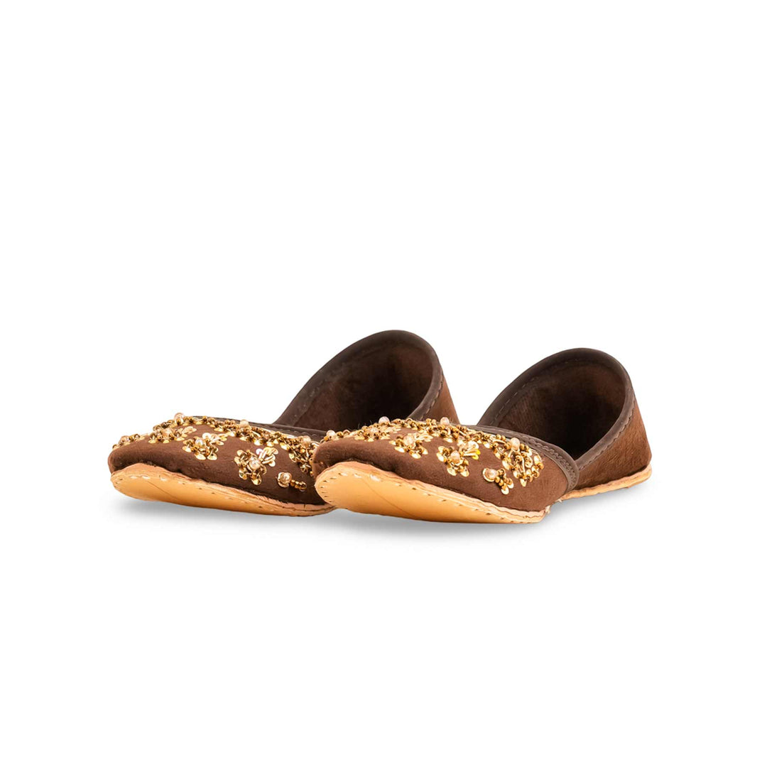 Girls Brown Fancy Khusa KD2448