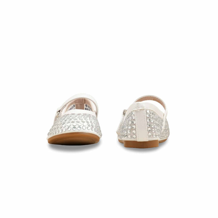 Girls White Casual Jogger KD2466