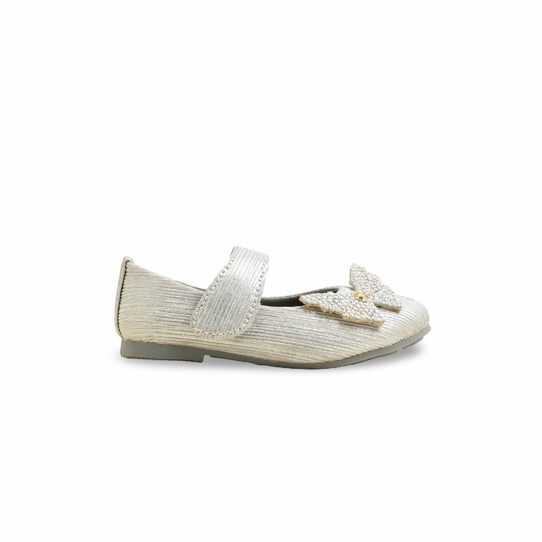 Girls Silver Fancy Pumps KD2470