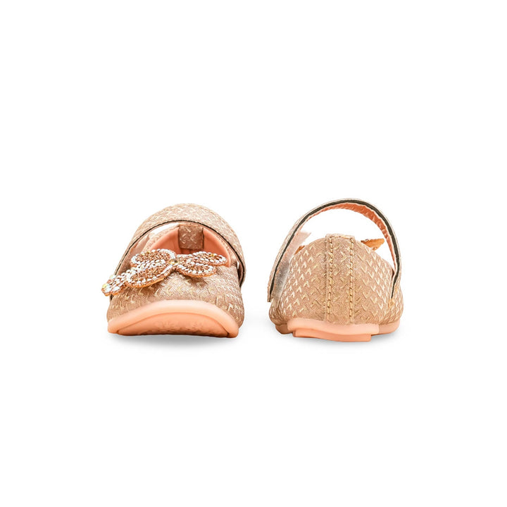 Girls Peach Fancy Pumps KD2471