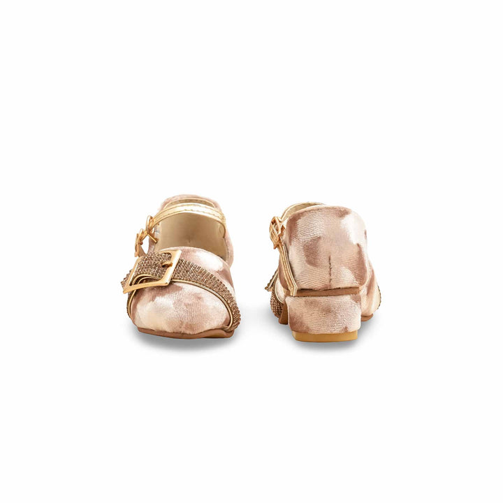 Girls Golden Fancy Pumps KD2483