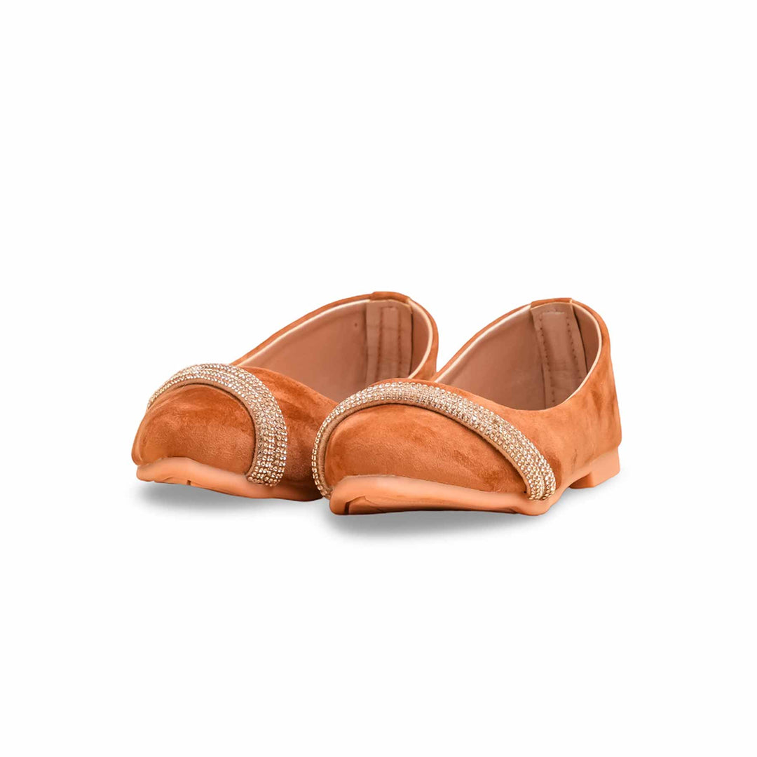 Girls Brown Fancy Pumps KD2488