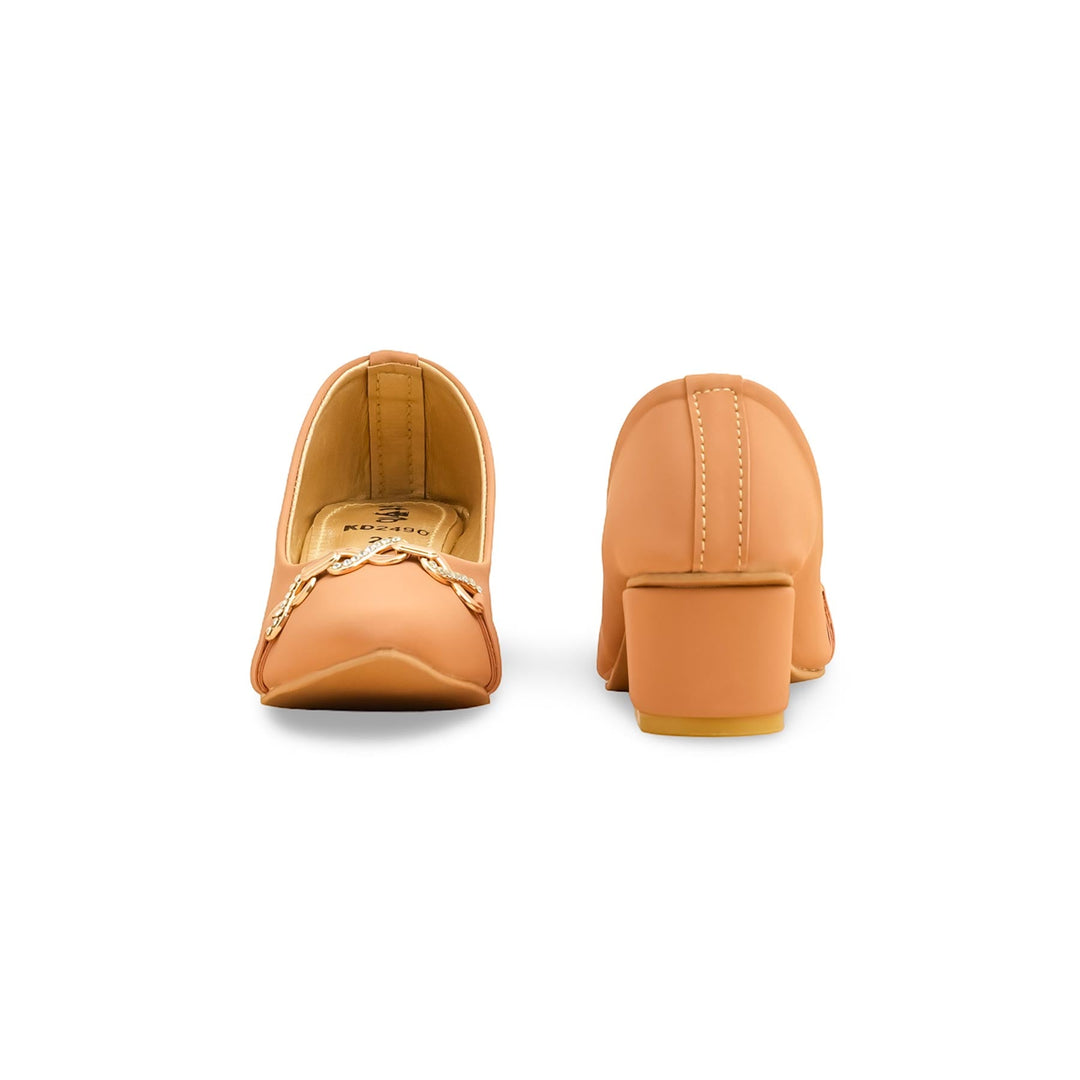 Girls Beige Formal Court Shoes KD2490