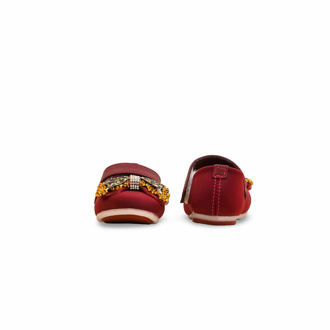 Girls Maroon Formal Pumps KD2493