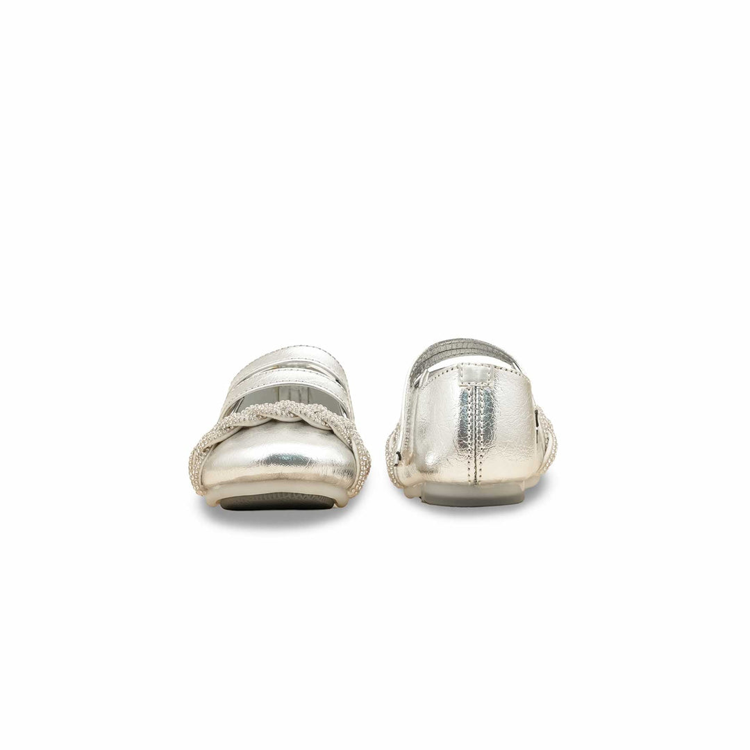 Girls Silver Fancy Pumps KD2494