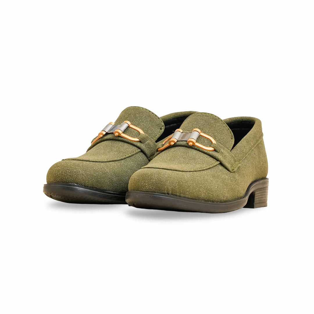 Boys Green Formal Shoes KD2497
