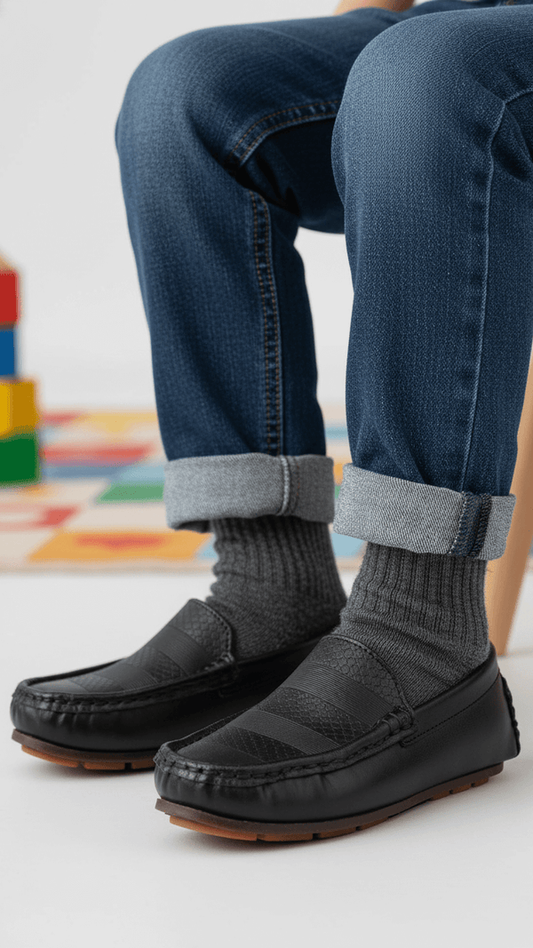 Boys Black Formal Moccasin KD2515