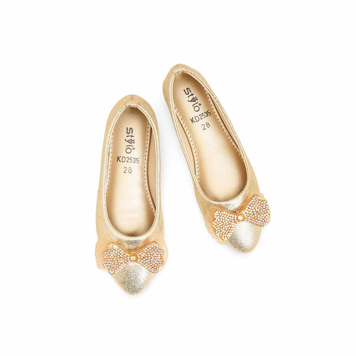 Girls Golden Fancy Pumps KD2535