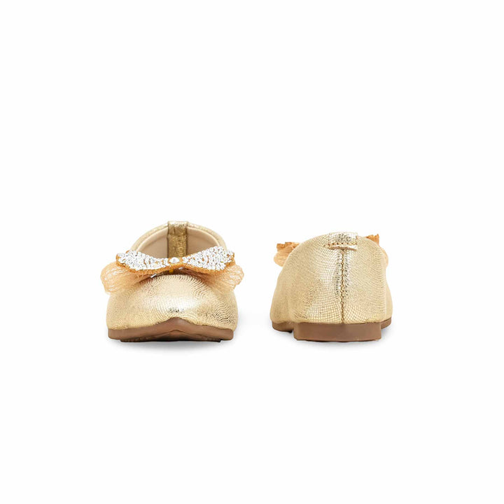 Girls Golden Fancy Pumps KD2535