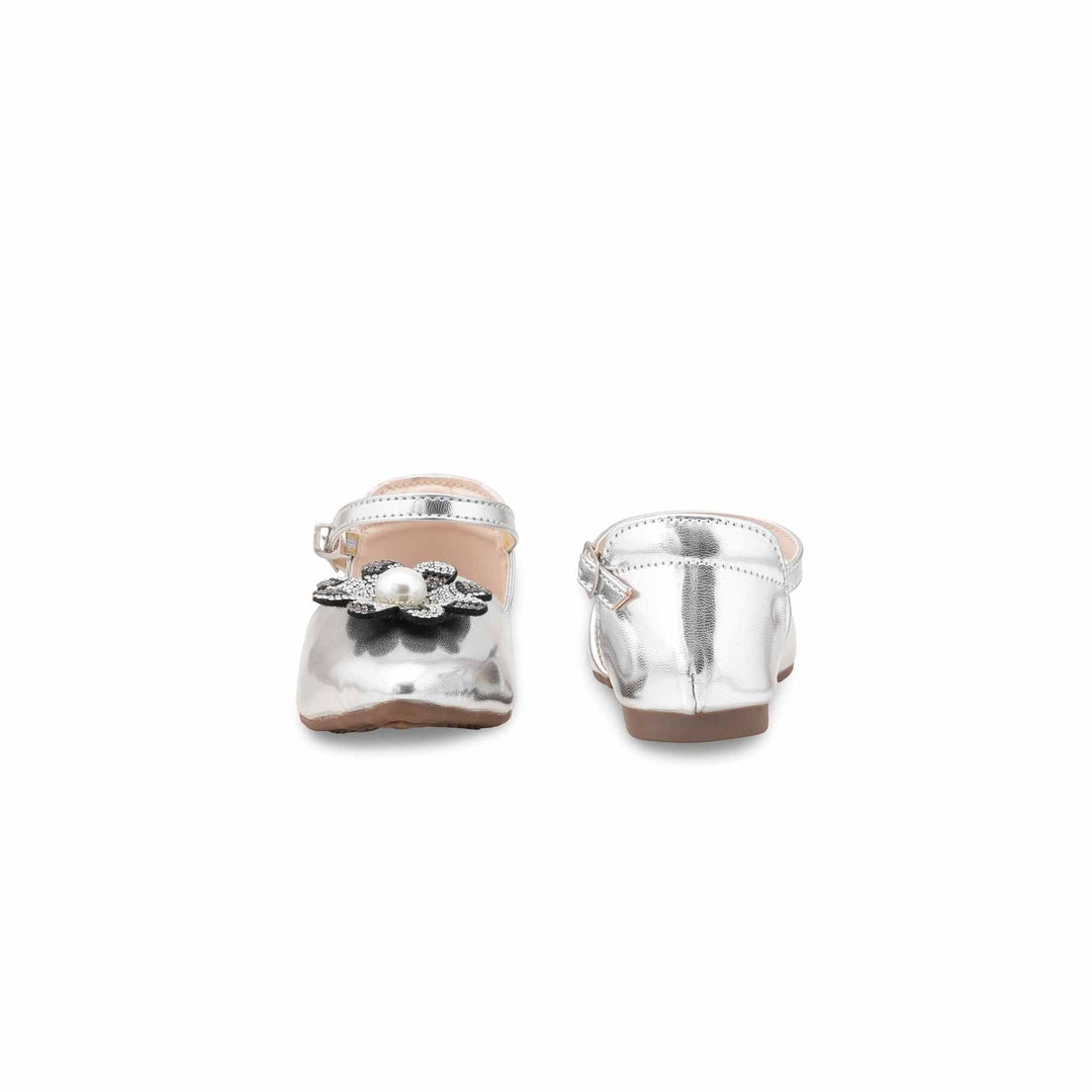 Girls Silver Fancy Pumps KD2537