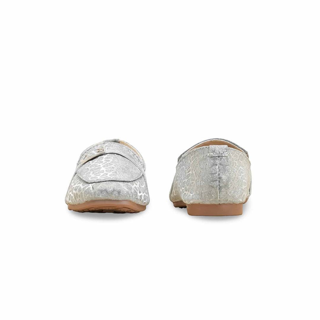 Girls Grey Fancy Moccasin KD2538