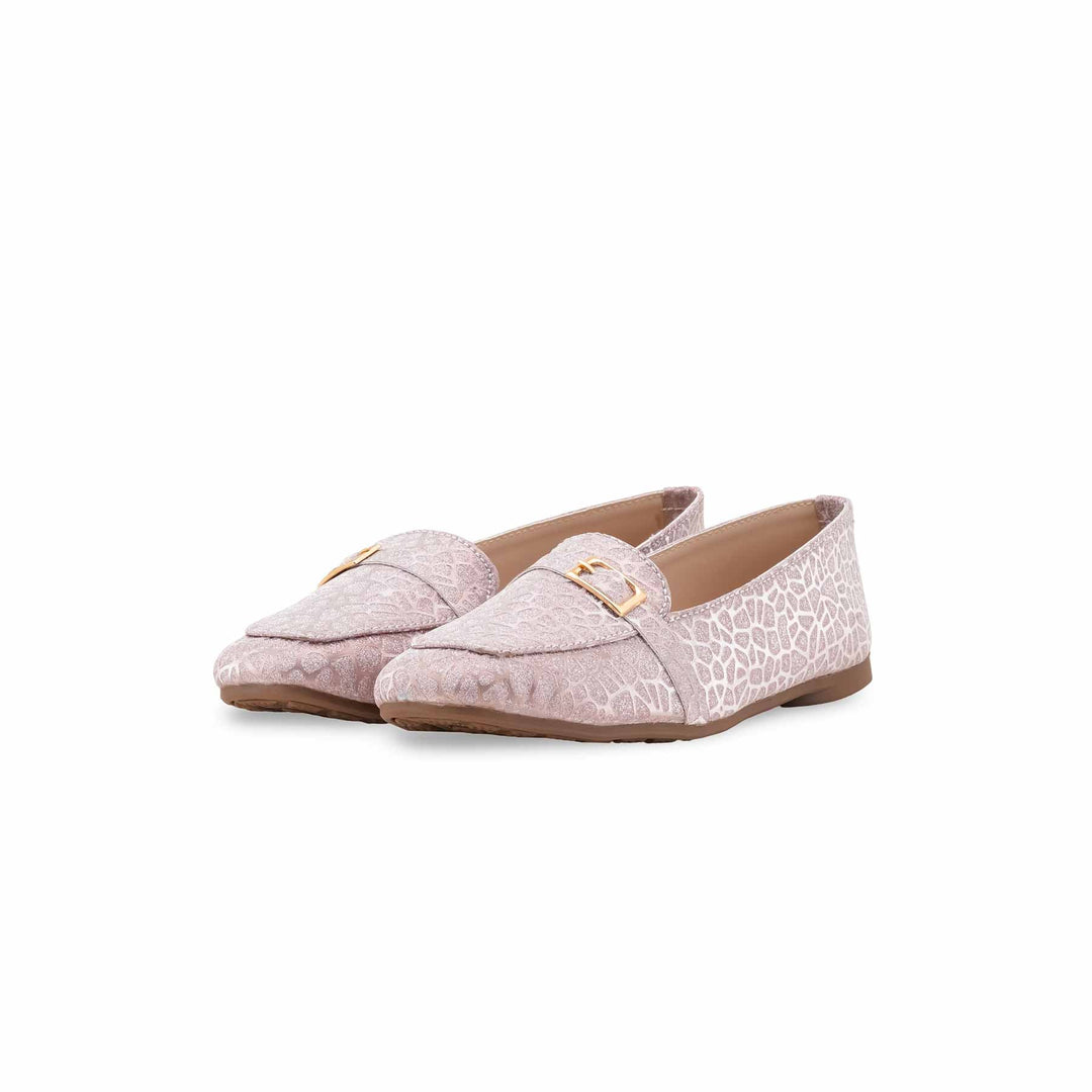 Girls Peach Fancy Moccasin KD2538